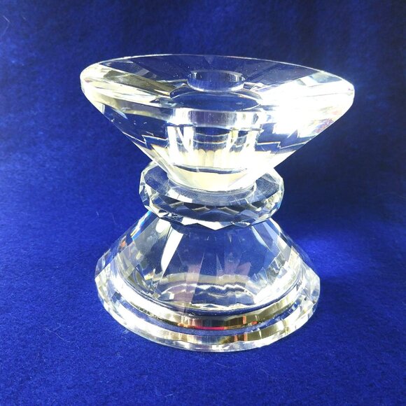 Taper and Pillar Crystal Glass Candle Holder Faceted Design Elegant Home Decor - Picture 3 of 7
